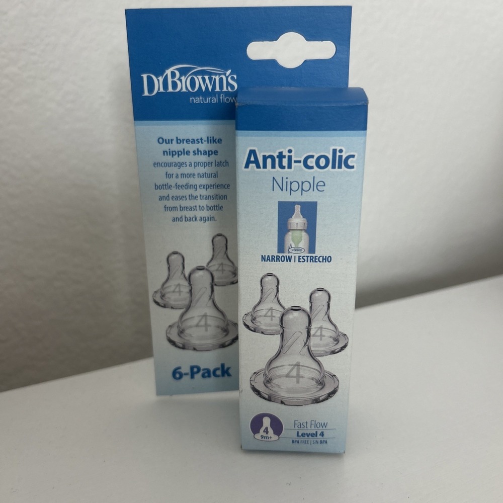 Dr. Brown's Original Nipple, 6 Count (Pack of 1), Level 4, Fast Flow, 9m+